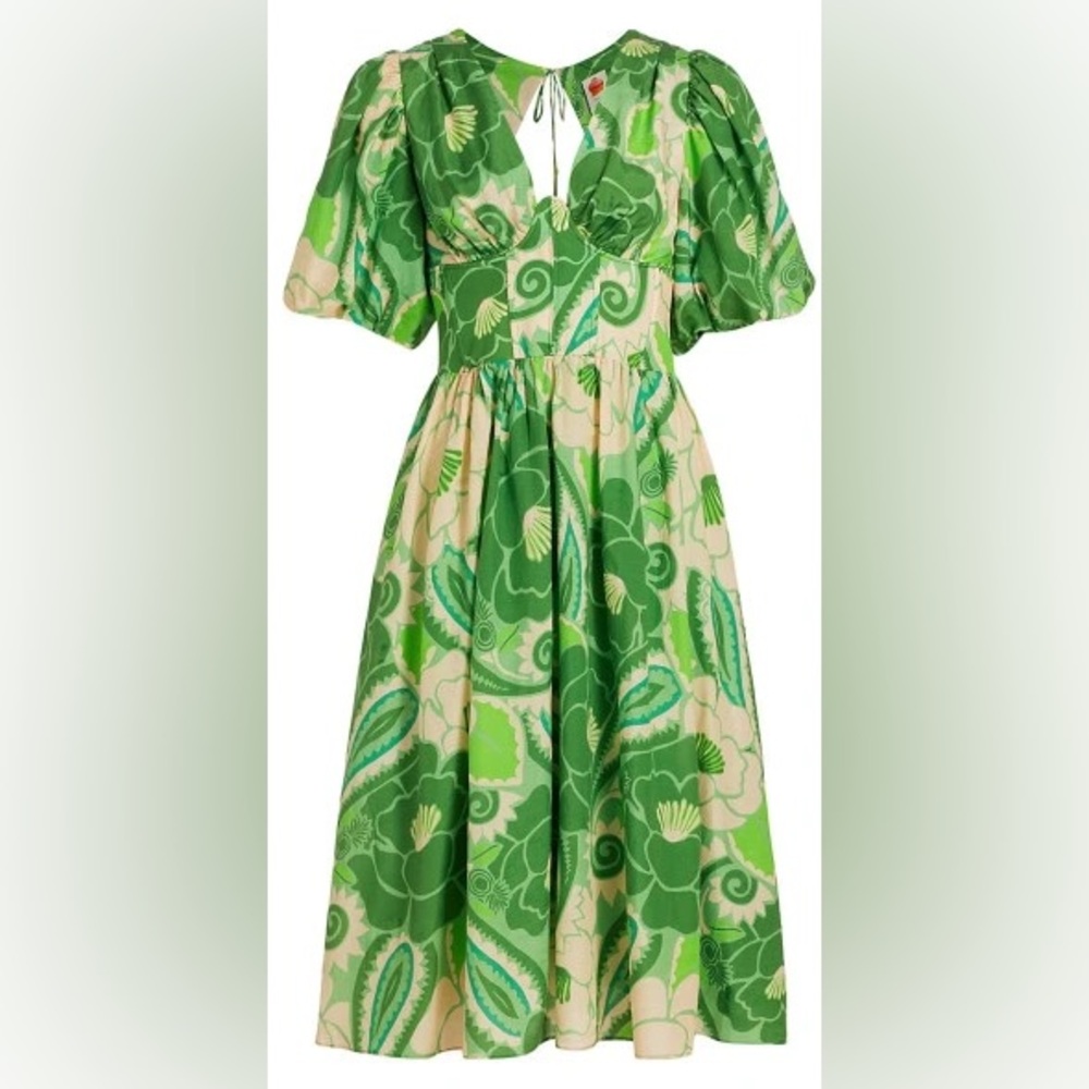 Farm Rio Tropical Groove Bustier Floral Midi-Dress NWT